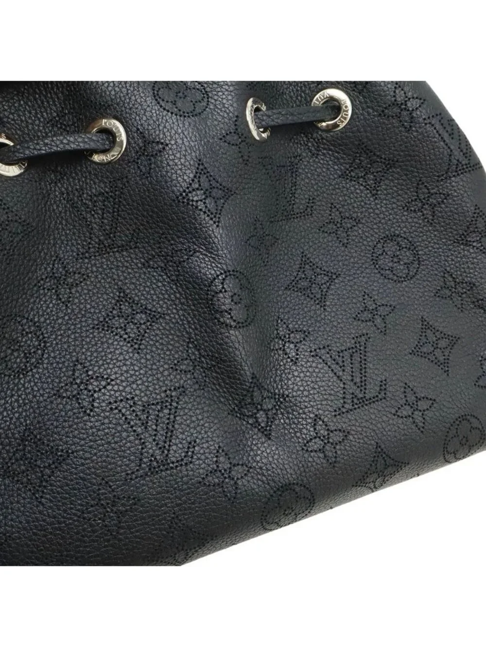 Louis Vuitton Mahina Bella Shoulder Bag 2-Way Chain Drawstring Noir Black Silver